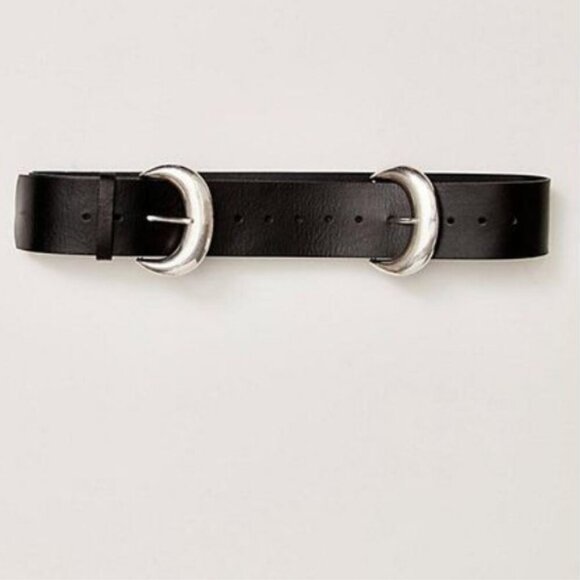 NWT Free People Soto Double Buckle Belt in Black